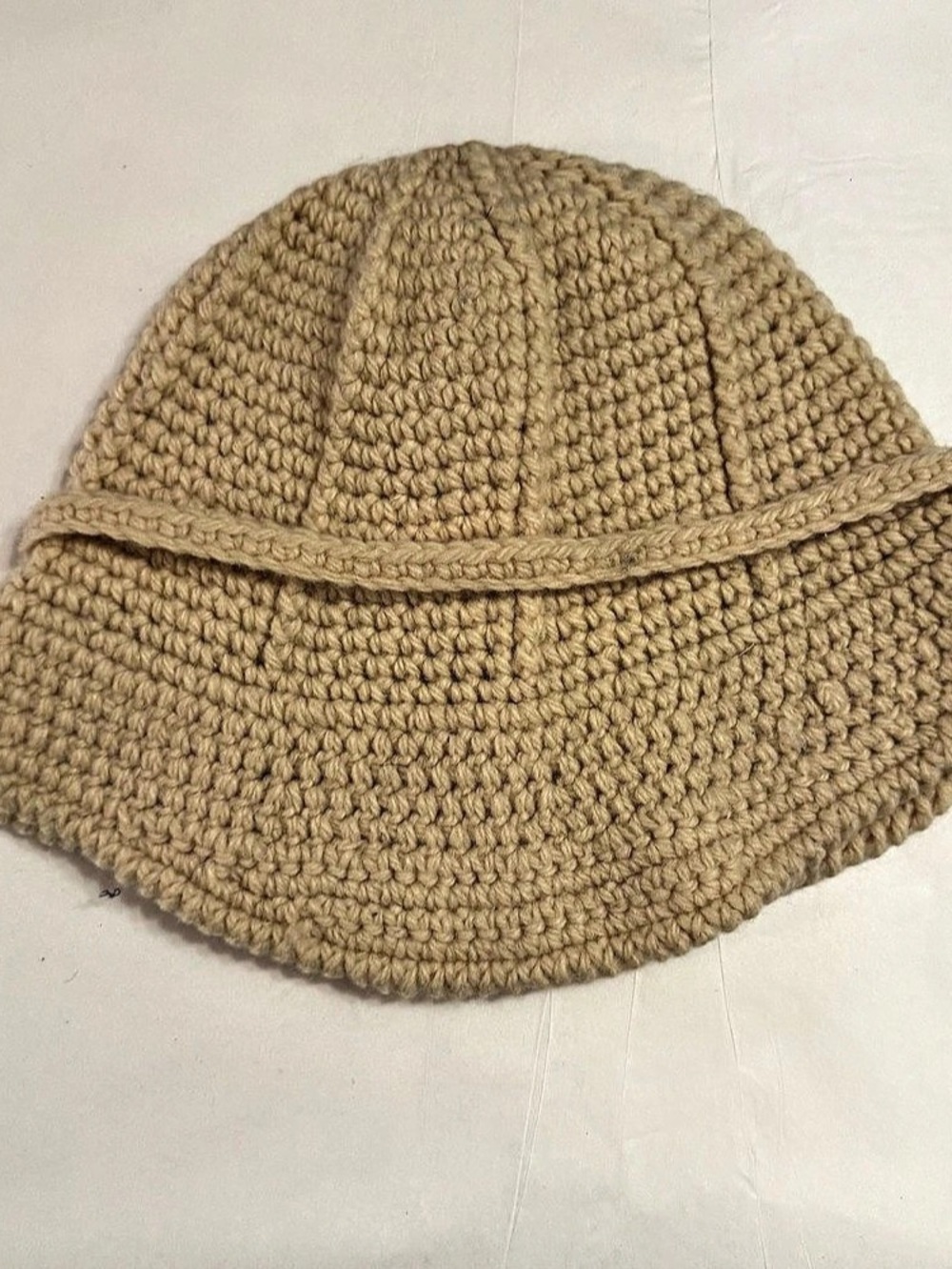 Vintage Nordstrom made in Italy Crochet Bucket Hat in cream